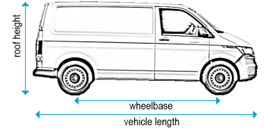 Volkswagen T6 Transporter 2015 onwards - SWB - L1, low roof - H1, twin doors
