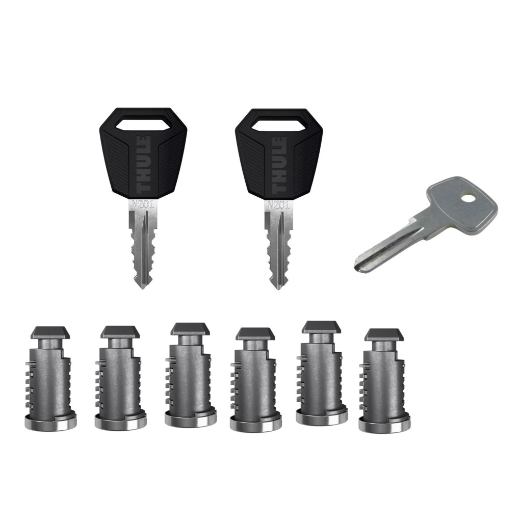 Set of 6 Thule locks and keys