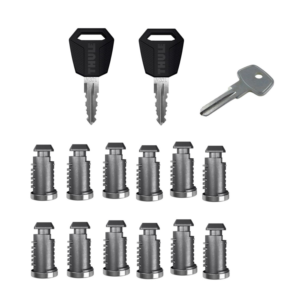 Set of 12 Thule locks and keys