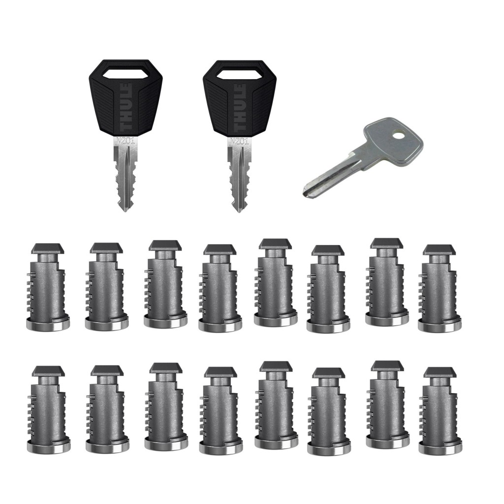 Set of 16 Thule locks and keys	