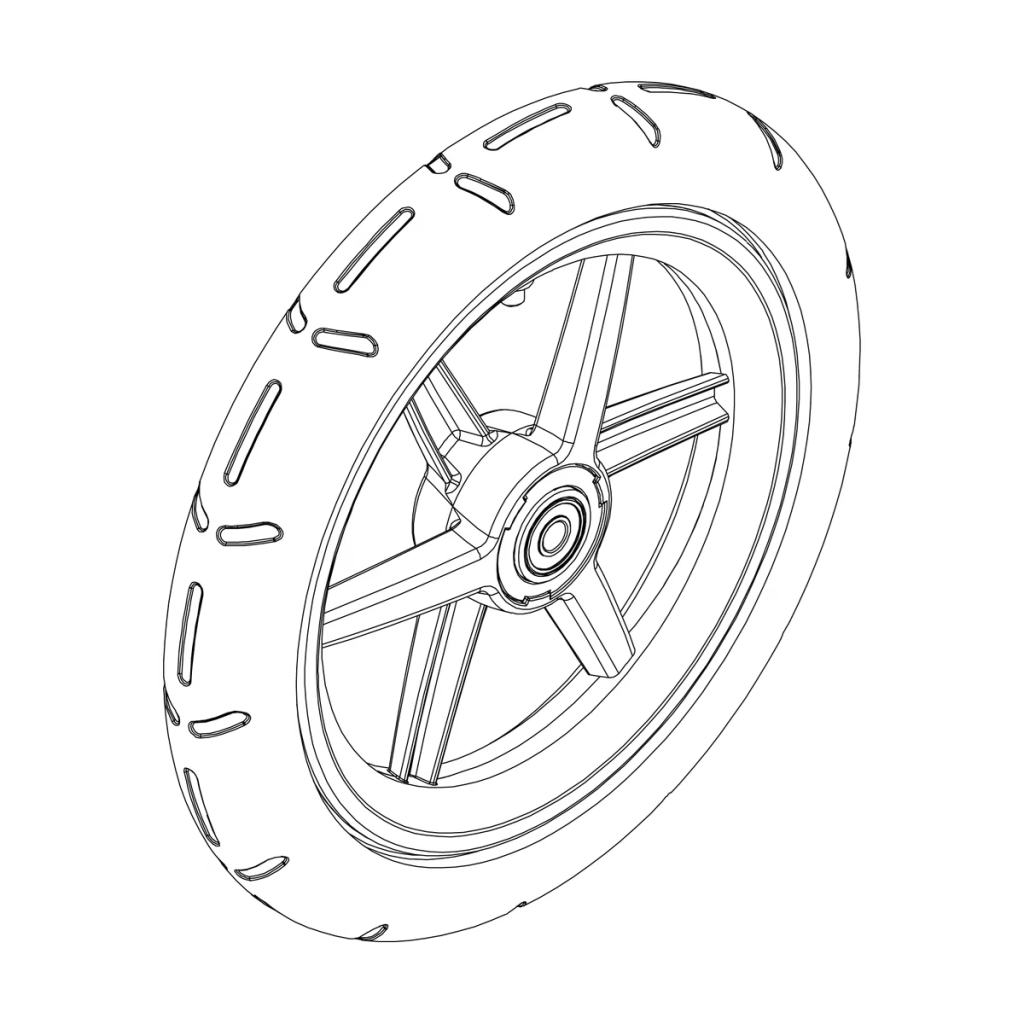 Thule 1540107008 front wheel assembly 12 inch