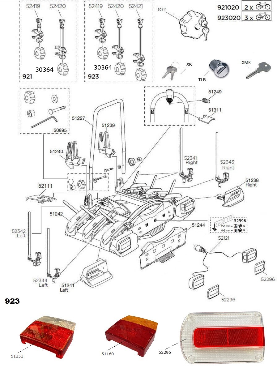 nicht Bevestiging adverteren Spare Parts for : Thule EuroWay 923