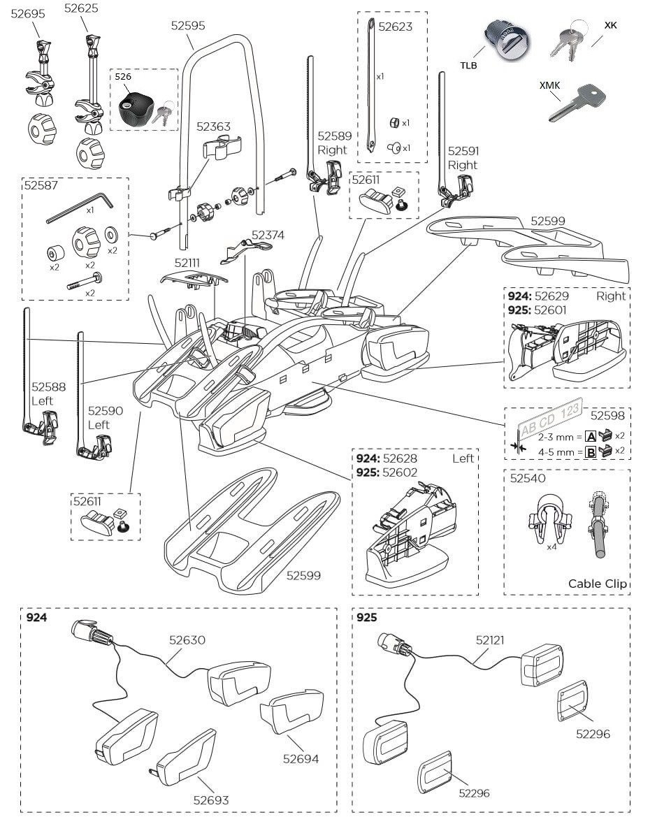 parts for thule bike rack