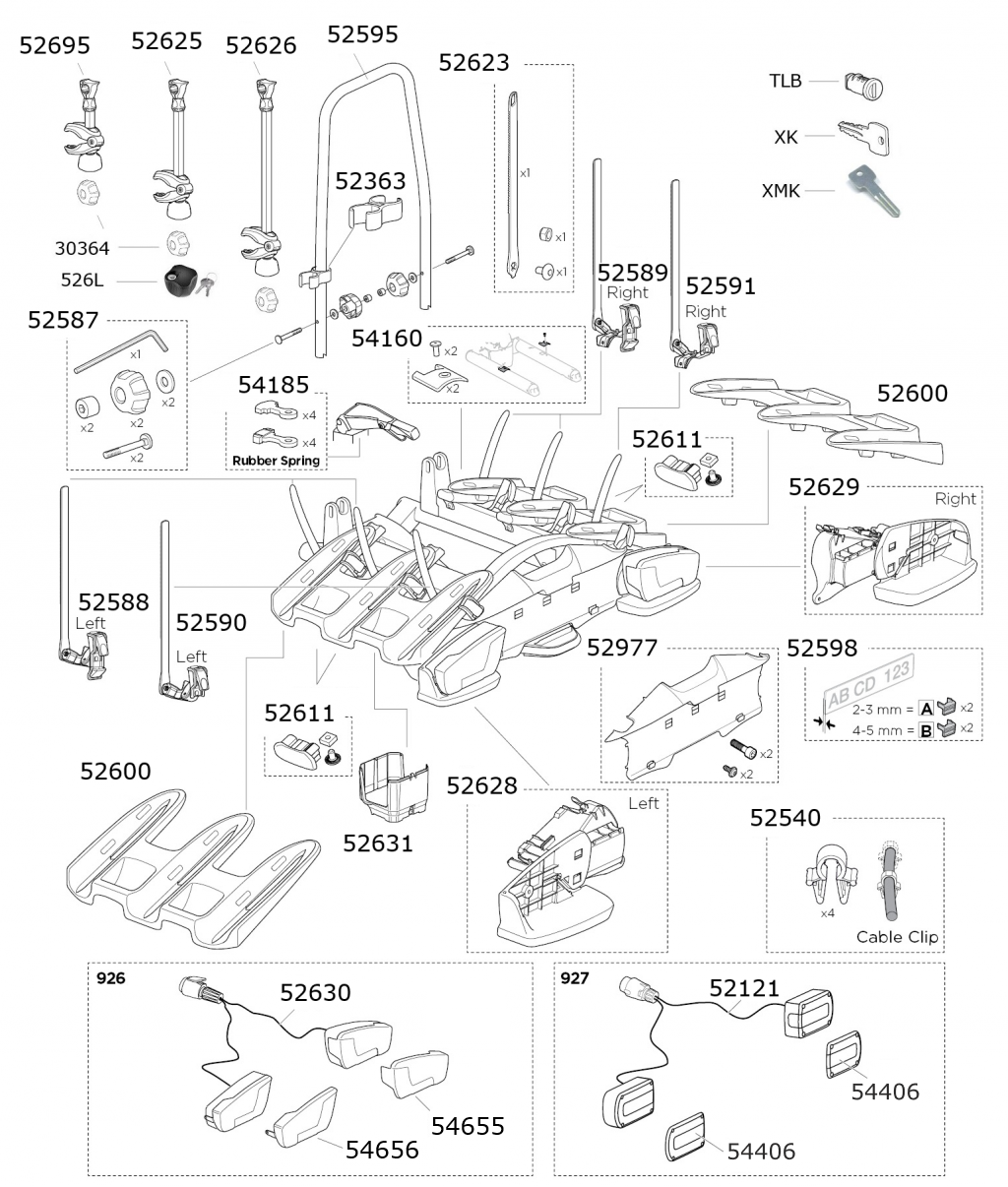 Spare parts for Thule VeloCompact 3 926