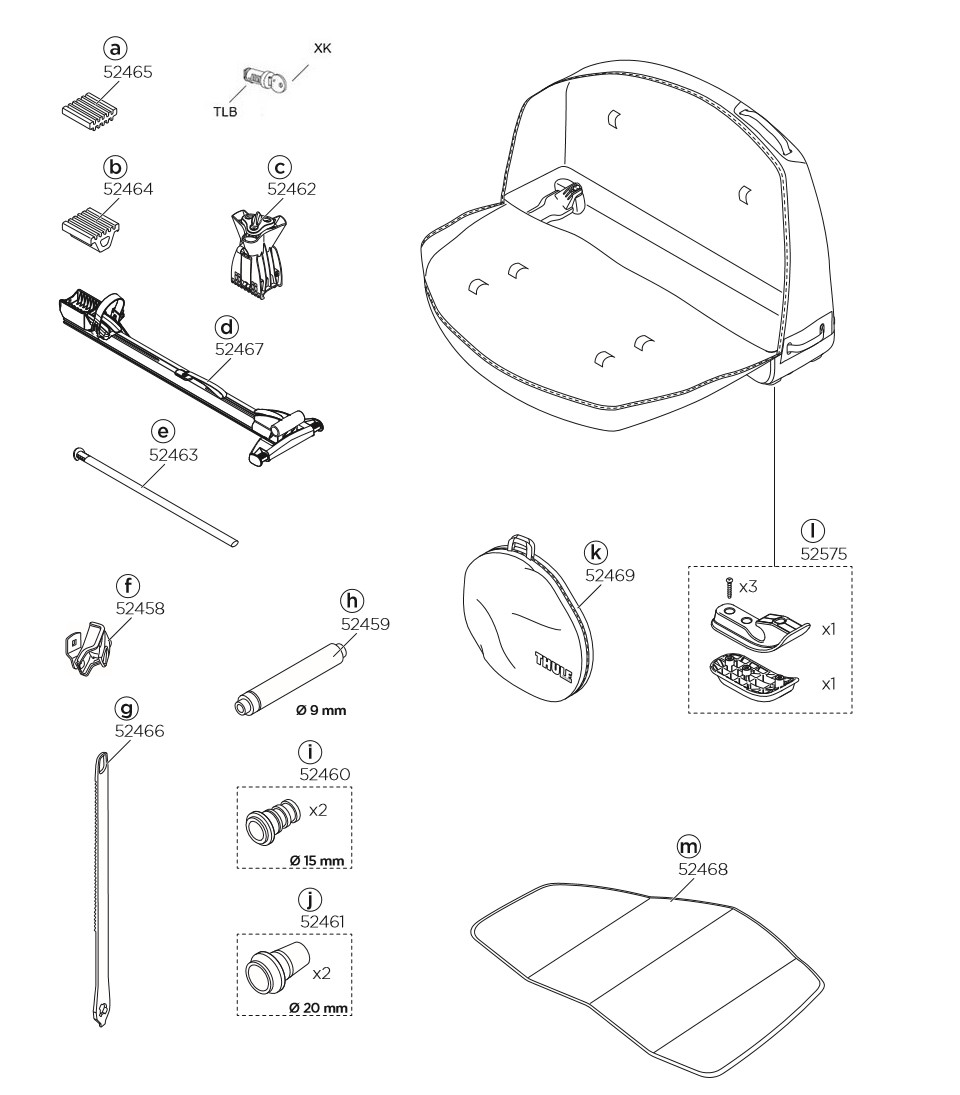 Spare Parts for Thule RoundTrip Pro XT 100505