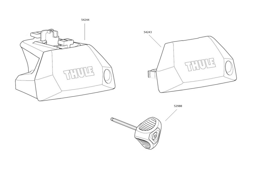 Thule spare parts: 7106 Evo Flush Rail foot pack