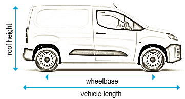 Citroen Berlingo 2008 to 2018 - SWB - L1, low roof - H1, tailgate