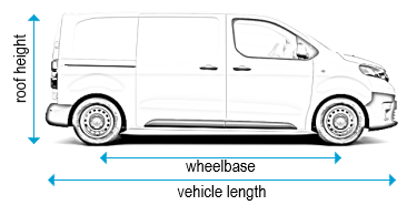 Toyota ProAce 2016 onwards - SWB Compact - L1, low roof - H1, tailgate