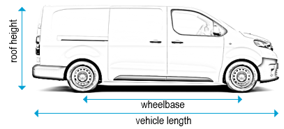 Toyota ProAce 2016 onwards - SWB Compact - L1, low roof - H1, tailgate