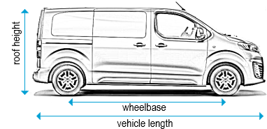 Vauxhall Vivaro 2019 onwards - SWB - L1, low roof - H1, tailgate
