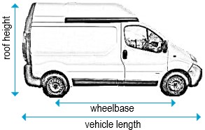 Vauxhall Vivaro 2014 to 2019 - SWB - L1, high roof - H2, twin doors