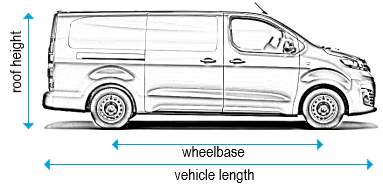 Vauxhall Vivaro 2014 to 2019 - LWB - L2, low roof - H1, tailgate
