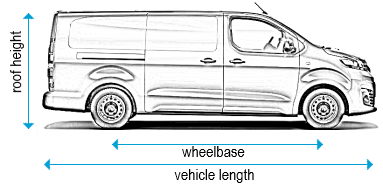 Vauxhall Vivaro 2019 onwards - SWB - L1, low roof - H1, tailgate