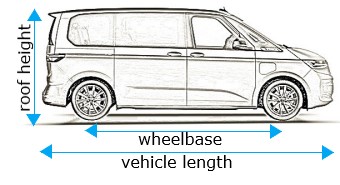 Volkswagen T7 Multivan 2022 onwards LWB (L2) / low roof (H1), tailgate