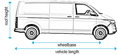 Volkswagen T5 Transporter 2002 to 2015 - SWB - L1, low roof - H1, tailgate with fixpoints