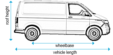 Volkswagen T5 Transporter 2002 to 2015 - SWB - L1, low roof - H1, tailgate with fixpoints