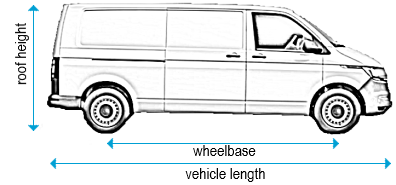 Volkswagen TVolkswagen T6 Transporter 2015 onwards - LWB - L2, low roof - H1, twin doors