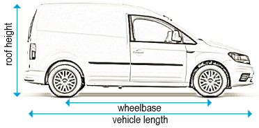 Volkswagen Caddy 2015 onwards - SWB - L1, low roof - H1, twin doors