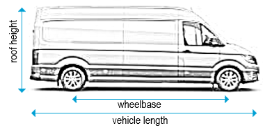 Volkswagen Crafter 2017 onwards - LWB Maxi - L5, super high roof - H4, with fixpoints