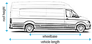 Volkswagen Crafter 2017 onwards - LWB Maxi - L5, super high roof - H4, with fixpoints