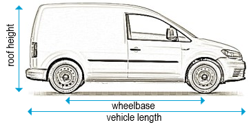 Volkswagen Caddy 2004 to 2010 - LWB Maxi - L2, low roof - H1, twin doors
