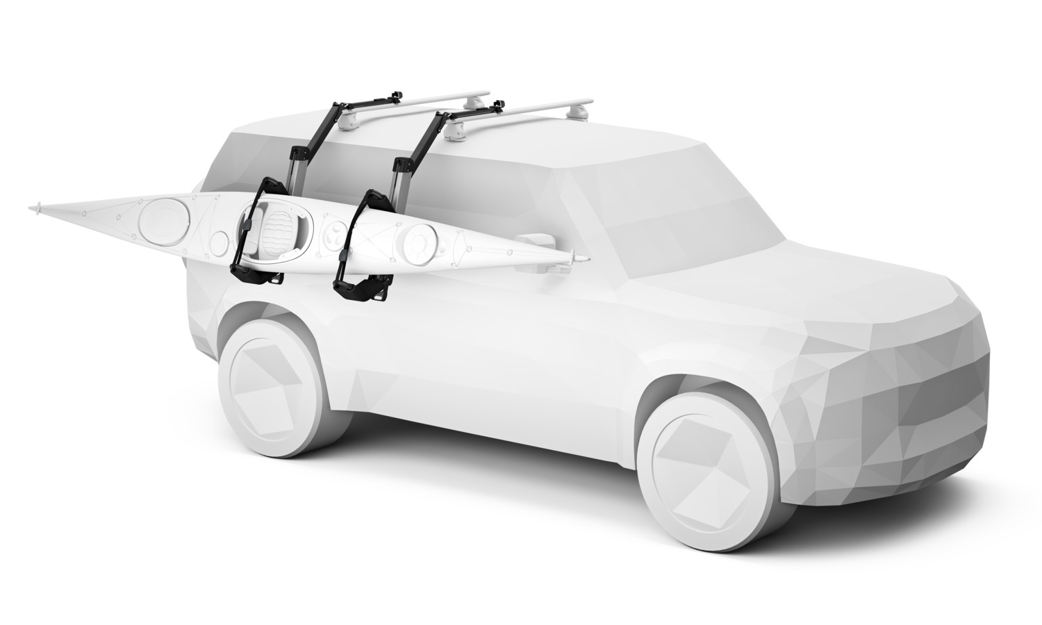 Thule 898 Hullavator Pro kayak carrier in lowered position