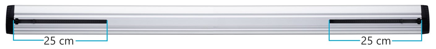 Underside of Thule Evo WingBar - shorter bar
